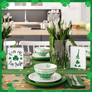 6 Pieces St. Patrick's Day Tiered Tray Decor Irish Wooden Signs Shamrock Tabletop Decor Lucky Gnome Rustic Sign St. Patrick's Day Decorations for Desk Home Wall Irish Decor 3.5 x 2.5 x 0.47 Inches