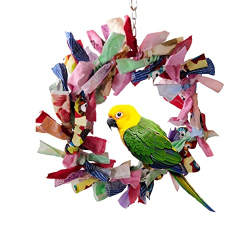 Litewoo Parrot Swing Toy Chewing Garland Toy Pendant Beautifully Decorated for Bird Parakeet Cockatiel Canary Macaw Budgie Lovebirds Conures Finches