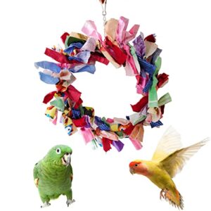 Litewoo Parrot Swing Toy Chewing Garland Toy Pendant Beautifully Decorated for Bird Parakeet Cockatiel Canary Macaw Budgie Lovebirds Conures Finches