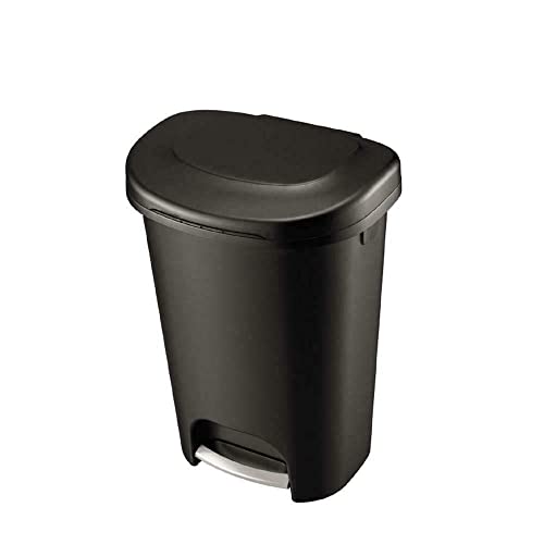 NNiKY Black Foot Pedal Trash Can 13 Gallon Garbage Bin Waste Basket