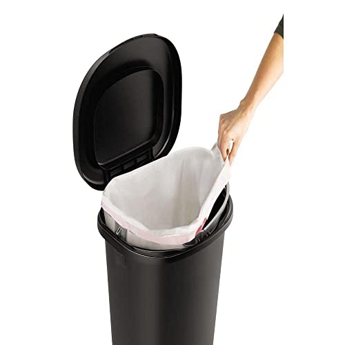 NNiKY Black Foot Pedal Trash Can 13 Gallon Garbage Bin Waste Basket