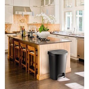 NNiKY Black Foot Pedal Trash Can 13 Gallon Garbage Bin Waste Basket