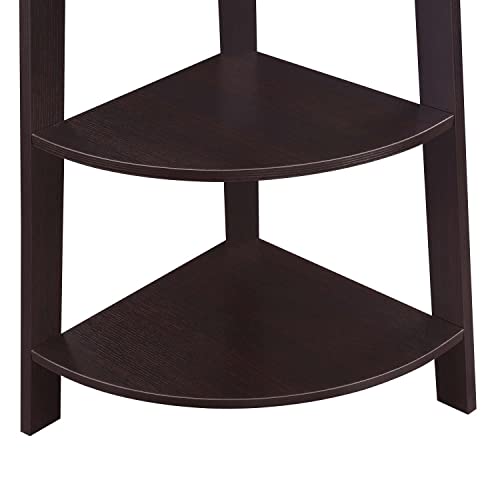 Convenience Concepts Newport 5 Tier Wide Corner Bookcase, Espresso