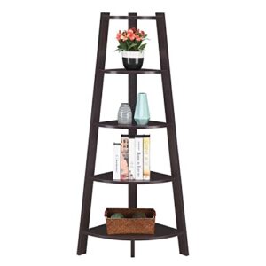 Convenience Concepts Newport 5 Tier Wide Corner Bookcase, Espresso