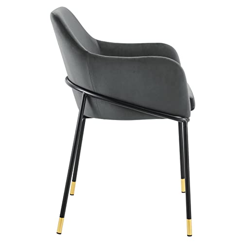 Modway Jovi Performance Velvet Dining Armchair in Black Charcoal