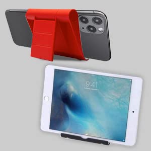 Adjustable Cell Phone Stand for Desk, Portable Phone Holder Compatible with Most iPhone, Samsung and Other Smartphones - Red