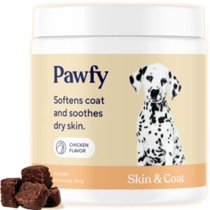 pawfy dogs skin & coat soft chews | allergies | itching | licking | paw biting | scratching & more