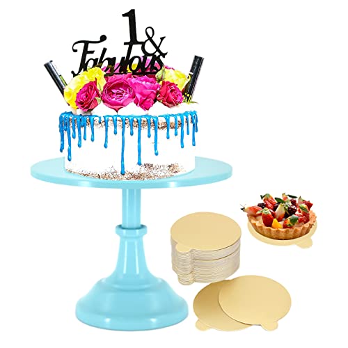 Miukage Cake Stand, Adjustable Height Cake Stands, High-end Wedding Cake Stand, Metal Blue Cake Stand Suitable for Graduation Ceremonies, Birthday Parties, Home Decoration