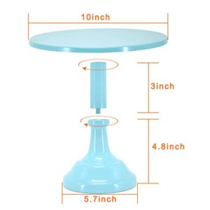 Miukage Cake Stand, Adjustable Height Cake Stands, High-end Wedding Cake Stand, Metal Blue Cake Stand Suitable for Graduation Ceremonies, Birthday Parties, Home Decoration