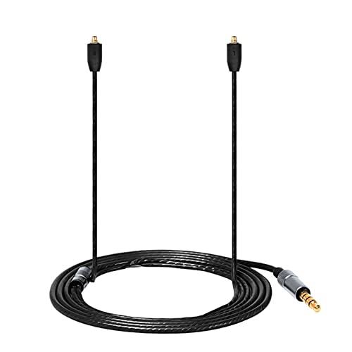 SE215 Upgrade Gold Plated Jack Cable Replacement Earbuds Exchange Cord Compatible with SHURE SE846 SE425 SE535 SE535LTD-J SE315; YINYOO PRO H5 HQ5 Better Earphones (Black)