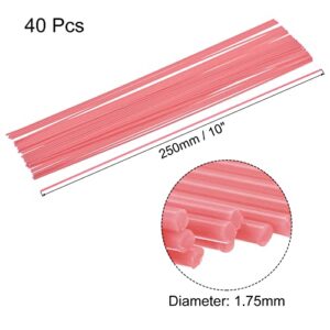 MECCANIXITY Filament Refills PLA Filaments Pink 1.75mm, 250mm/10inch Length for 3D Printing Pen, Pack of 40