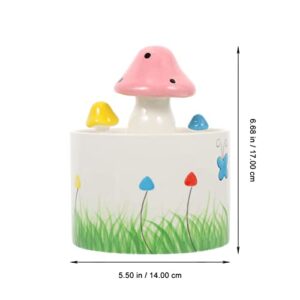 NUOBESTY Automatic Pet Waterer Ceramic Mushroom Shaped Cat Watering Fountain Small Animal Drinking Dishes Dog Food Bowl Hamster Feeding Dispenser Pet Accessories