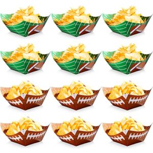 cunhill football square paper party bowls serving football bowl football party supplies for tailgate parties birthday party family dinner and sports event serving food (12 pack)