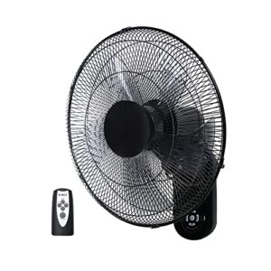 healsmart 18″ blade wall mount fan with remote control, 5 blades adjustable 3 speed wall mount fan for indoor, home, office and college dorm use