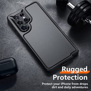 Temdan [Heavy Shockproof for Samsung Galaxy S22 Ultra Case,with 2 Pack [Soft Screen Protector + Camera Lens Protector] [12 FT Military Grade Drop Protection] Tough Rugged Full-Body Protection