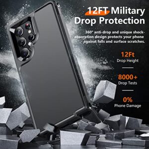 Temdan [Heavy Shockproof for Samsung Galaxy S22 Ultra Case,with 2 Pack [Soft Screen Protector + Camera Lens Protector] [12 FT Military Grade Drop Protection] Tough Rugged Full-Body Protection