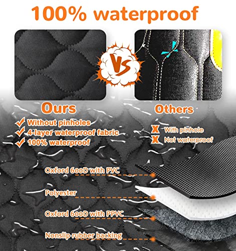 URPOWER Waterproof Dog Car Seat Cover for Back Seat for Cars, SUVs &Trucks Compatible for Armrest, Nonslip Car Seat Protector for Pets and Child,