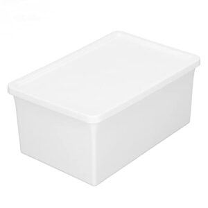 Zerodis Storage Box, Plastic Desktop Storage Box Plastic Storage Bin Tote Multifunction Dustproof Storage Box Organizing Container with Lid for Home Desktop(#1)