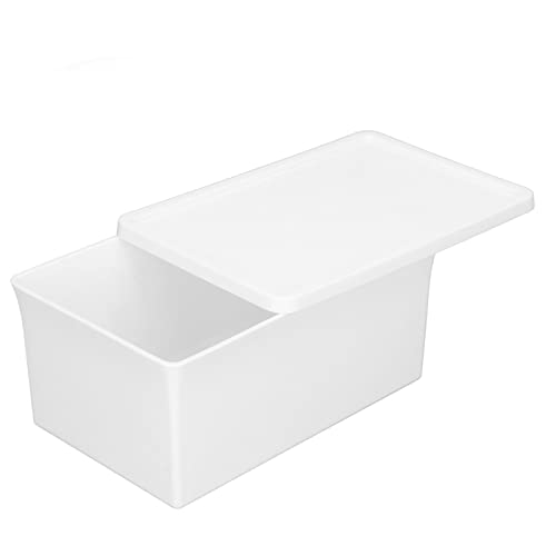 Zerodis Storage Box, Plastic Desktop Storage Box Plastic Storage Bin Tote Multifunction Dustproof Storage Box Organizing Container with Lid for Home Desktop(#1)