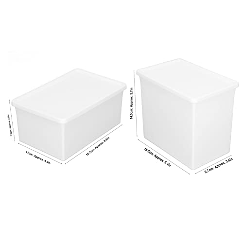 Zerodis Storage Box, Plastic Desktop Storage Box Plastic Storage Bin Tote Multifunction Dustproof Storage Box Organizing Container with Lid for Home Desktop(#1)