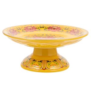 buddhist plate offering bowls tray: fruit tray food dessert snack blessing fruit tray ceramics bowl for altar use rituals incense smudging decoration
