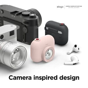 elago Snapshot Compatible with AirPod Case with AirTag Holder (AirPods 3) - Cute Camera Design with Keychain, Durable Silicone, Supports Wireless Charging - Tracking Device Not Included