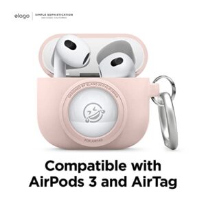 elago Snapshot Compatible with AirPod Case with AirTag Holder (AirPods 3) - Cute Camera Design with Keychain, Durable Silicone, Supports Wireless Charging - Tracking Device Not Included