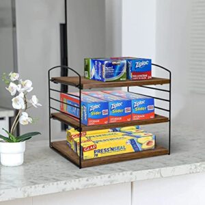 Adjustable Wrap Organizer Rack, Foil and Plastic Wrap Organizer, Cabinet Organizer and Storage, Kitchen Pantry Organization and Storage Shelving, Under Sink Organizer for Plastic Bags, Wraps, Snacks