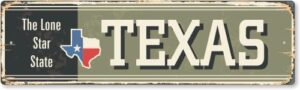 smartsign 4 x 14 inch texas state vintage metal sign “the lone star state”, 40 mil rustproof aluminum with clear overcoat, retro wall décor, multicolor