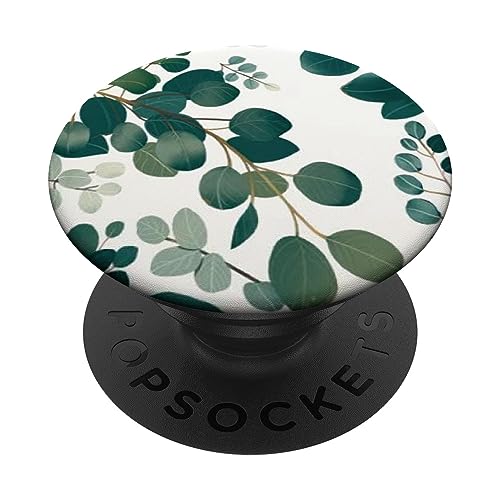 Eucalyptus Green Floral Flower Garden Pattern Phone Popper PopSockets Standard PopGrip