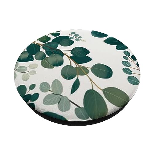 Eucalyptus Green Floral Flower Garden Pattern Phone Popper PopSockets Standard PopGrip