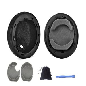 replacement earpads compatible with sony wh-1000xm4 (wh1000xm4) headphones, ear pads cushions ear covers with soft protein leather,noise isolation memory foam headset ear cushion-added thickness