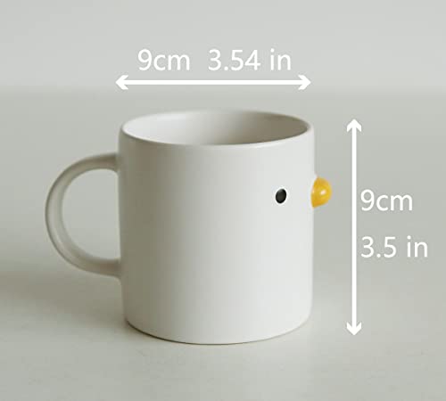 PURROOM Cute Duck Coffee Mug, Handmade Glaze Chick Cup, Safety Ceramic Milk Latte Mugs, 14oz Cute Tea Cup. Best Gifts For Coffee & Mug Collector.
