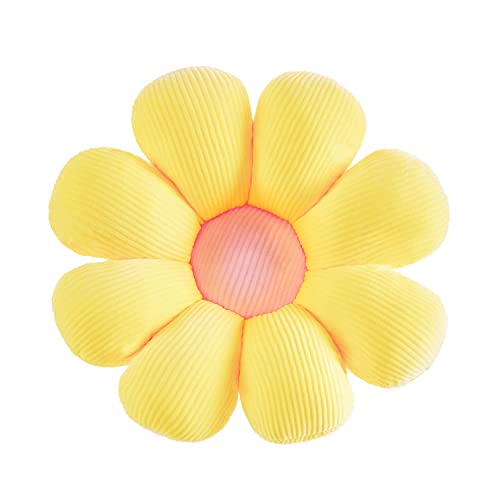 Suriana Flower-Shaped Floor Pillow Chair Back Cushion Office Sedentary Tatami Car Butt Cushion Yellow 40CM