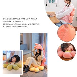 Suriana Flower-Shaped Floor Pillow Chair Back Cushion Office Sedentary Tatami Car Butt Cushion Yellow 40CM