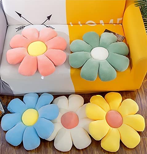 Suriana Flower-Shaped Floor Pillow Chair Back Cushion Office Sedentary Tatami Car Butt Cushion Yellow 40CM