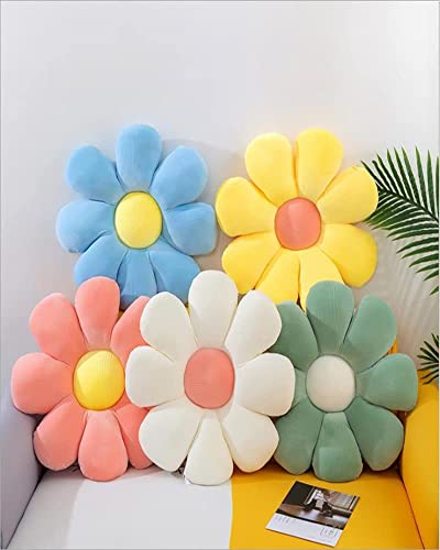 Suriana Flower-Shaped Floor Pillow Chair Back Cushion Office Sedentary Tatami Car Butt Cushion Yellow 40CM