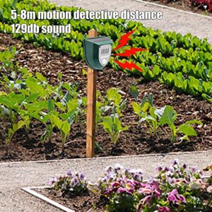 Solar Sound Alarm Motion Detector Warning Alarm Outdoor 129db Sound Security Flashing Light IP65 Waterproof All Day and Night Mode for Home Villa Yard Farm Storage Room