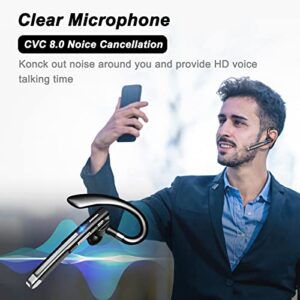 XVV Bluetooth Headset,Wireless Bluetooth Earpiece V5.1 Hands-Free Earphones CVC 8.0 Noise Canceling with Dual-Mic for Driving/Business/Office, Compatible with iPhone and Android