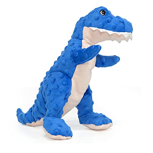 DODODOLA Stuffed Dog Toys Durable Plush Dog Toy with Crinkle Paper Cute Dinosaur Squeaky Dog Toys Dog Chew Toys for Medium Large Breed