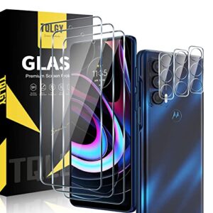 TQLGY 3 Pack Screen Protector for Motorola Moto Edge 2021 / Moto Edge 5G UW with 3 Pack Camera Lens Protector, Tempered Glass Film, 9H Hardness - HD - Bubble Free - Anti-Scratch - Easy Installation