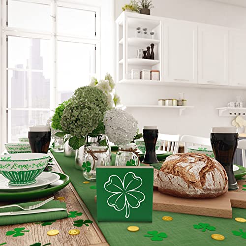 3 Pieces St. Patrick's Day Decorations for The Home Wood Sign Green Shamrock Irish Table Decor St Patrick Day Table Decorative Signs and Plaques for St Patrick's Day Decorations Supplies