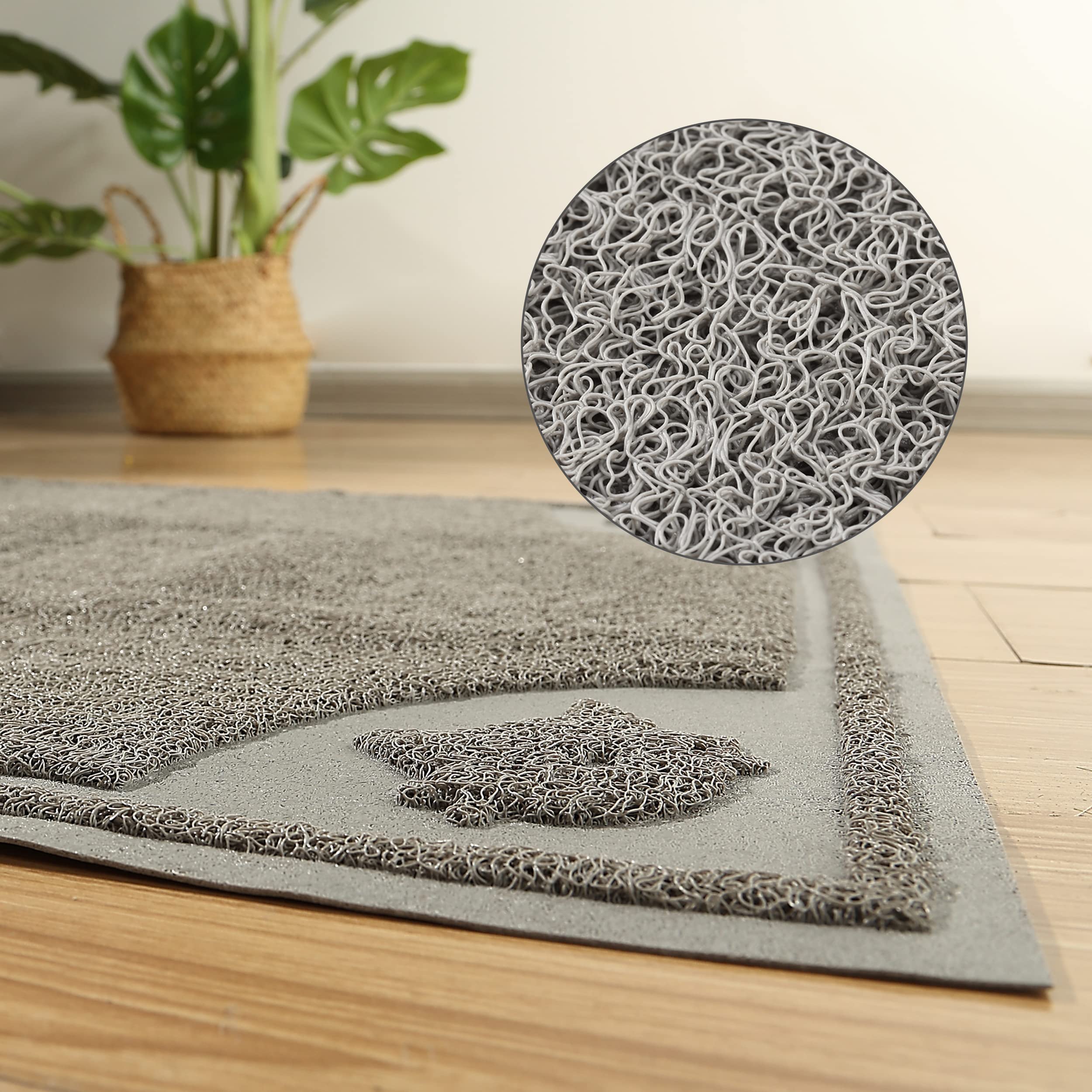 Mr. Pen- Large Cat Litter Mat, 23.5”X 35.2”, Gray, Trapping Mat for Litter Box, Cat Rug, Large