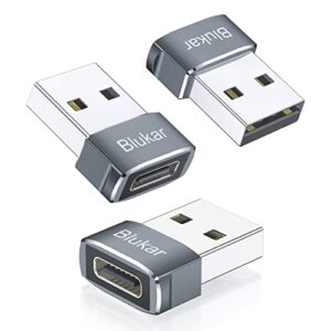 blukar usb c female to usb male adapter, [3 pack] type c to usb a charger cable adapter converter for fast charging & data sync, compatible with iphone 13/12/11 pro, ipad air 6, galaxy s21/s20 etc.