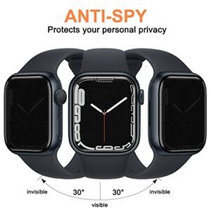 [ 4 Pack ] YMHML Privacy Screen Protector Compatible for Apple Watch Series 9 8 7 45mm, [Upgrade Anti-Spy Film] Soft Anti-Scratch Matte Film for Apple Watch Series 9 8 7 Accessories Matte Black, 45mm