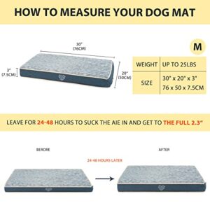 VANKEAN Waterproof Dog Crate Pad Bed Mat Reversible (Cool & Warm), Removable Washable Cover & Waterproof Inner Lining, Pet Crate Mattress for Cats and Dogs, Joint Relief Dog Bed for Crate, Navy/Grey