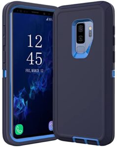 guirble for samsung galaxy s9 plus case,shockproof dropproof for samsung s9 plus case,heavy duty protective galaxy s9 plus csae,s9 plus case 6.2 inch(dark blue)