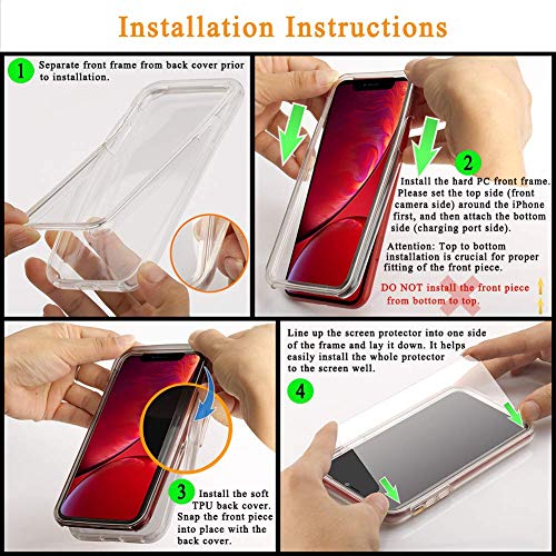 COOLQO Compatible for iPhone 13 Pro Case 6.1 Inch, with [2 x Tempered Glass Screen Protector] Clear 360 Full Body Protective Coverage Silicone 14 ft Drop Military Grade Shockproof Phone Cover