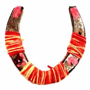 Billion Deals Authentic Feng Shui Cast Iron Real Horseshoe With Kalwa Iron Shoe Kale Ghode ki Naal For Good Luck Charm Rustic Lucky Positive Energy