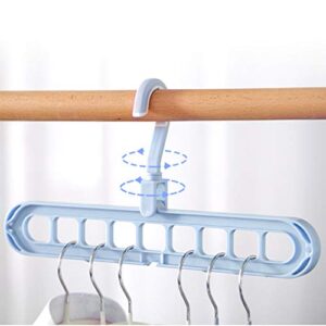 01 02 015 Hangers, Hanger Connector Hooks 360° Rotation with a Unique Groove for Home Offive RVs for Store Clothes Pants, and Scarves.(Blue)